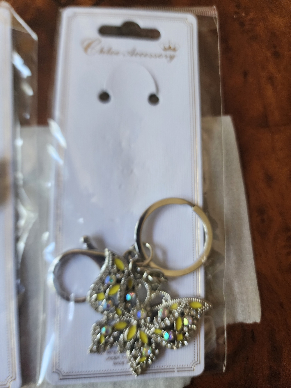 Crystal Butterfly Keychain Charm - Multiple Colors - Picture 5 of 9